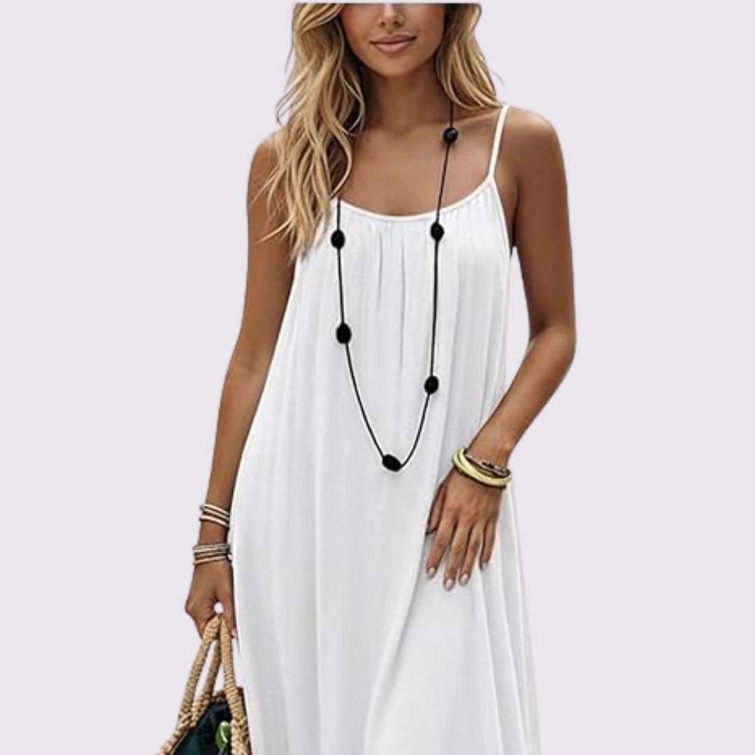 Diandra | Vestido Largo Sin Mangas Con Escote Redondo