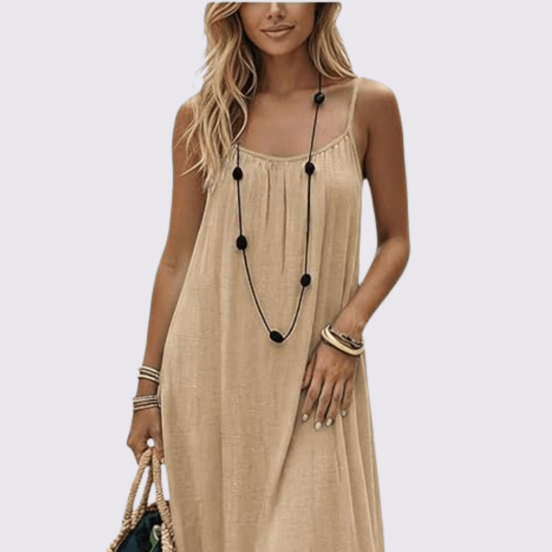 Diandra | Vestido Largo Sin Mangas Con Escote Redondo