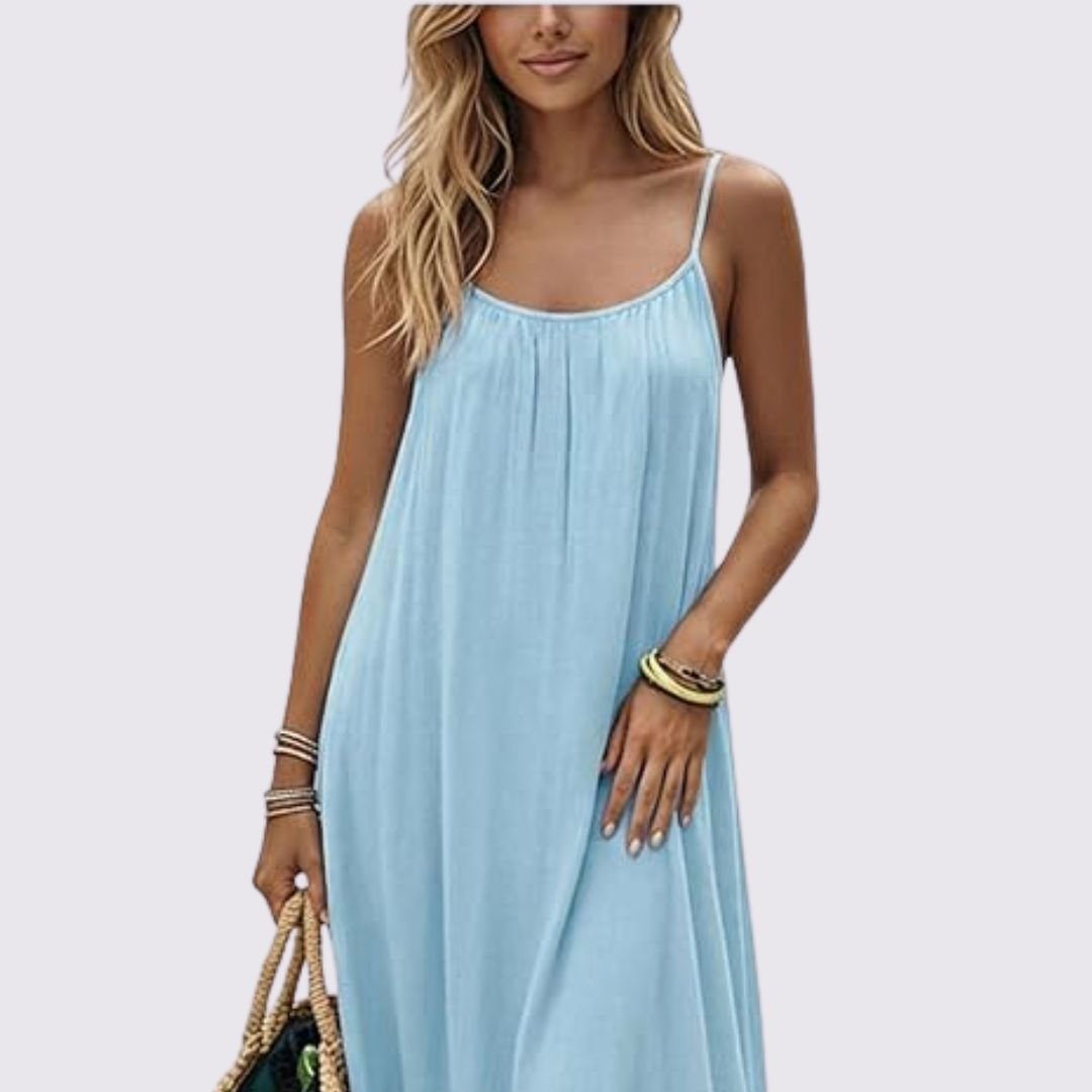 Diandra | Vestido Largo Sin Mangas Con Escote Redondo