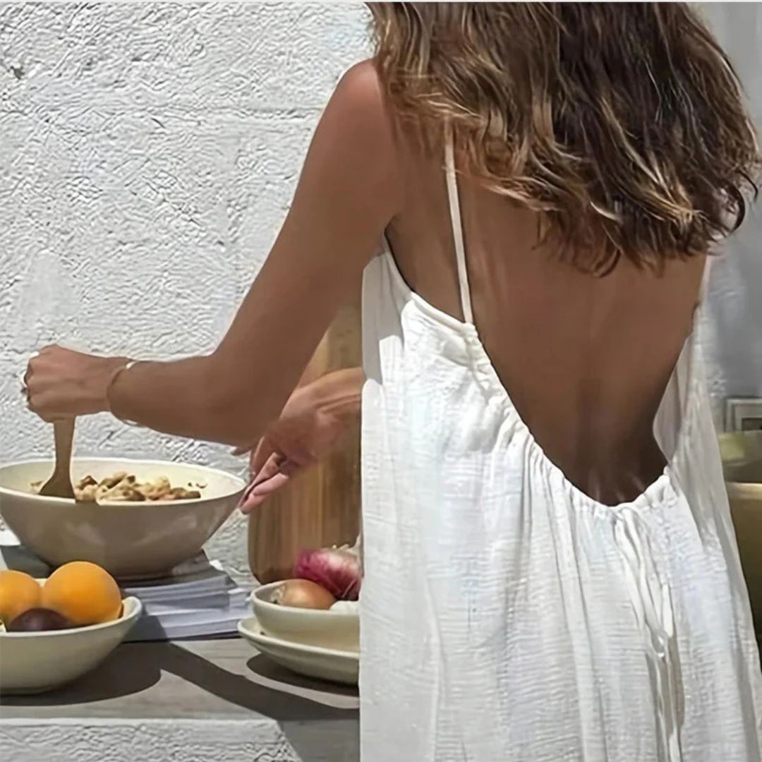 Diandra | Vestido Largo Sin Mangas Con Escote Redondo