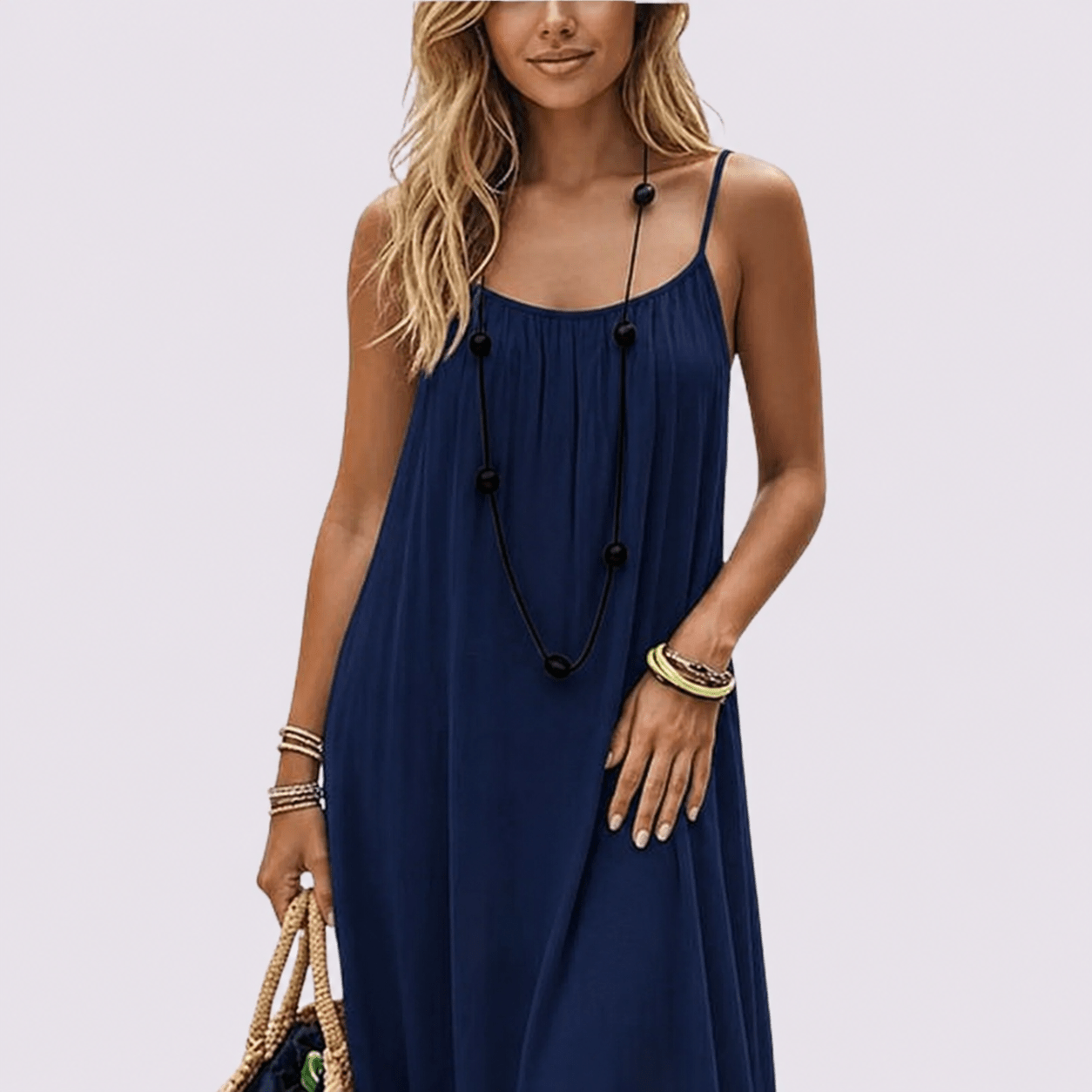 Diandra | Vestido Largo Sin Mangas Con Escote Redondo