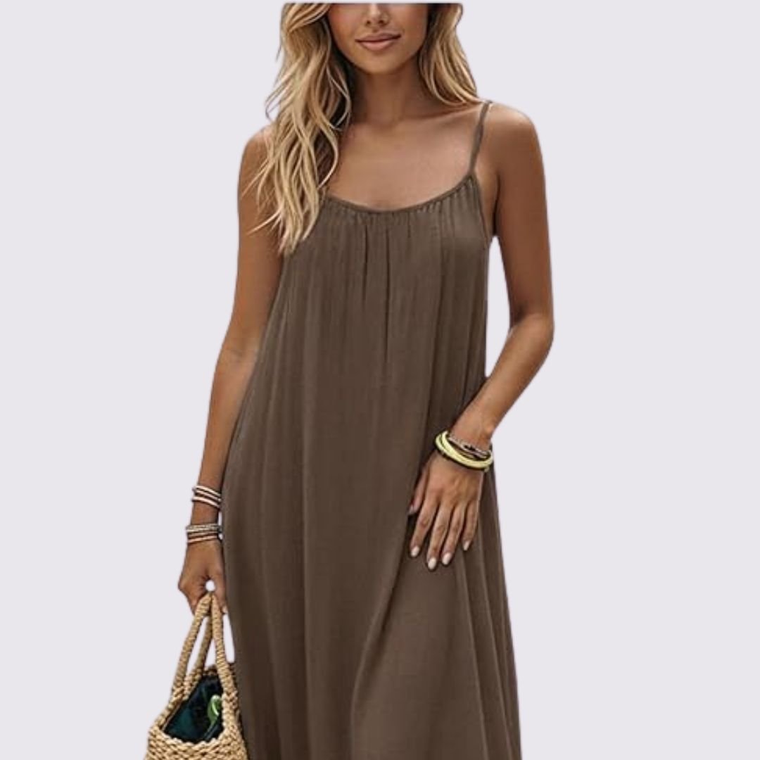 Diandra | Vestido Largo Sin Mangas Con Escote Redondo