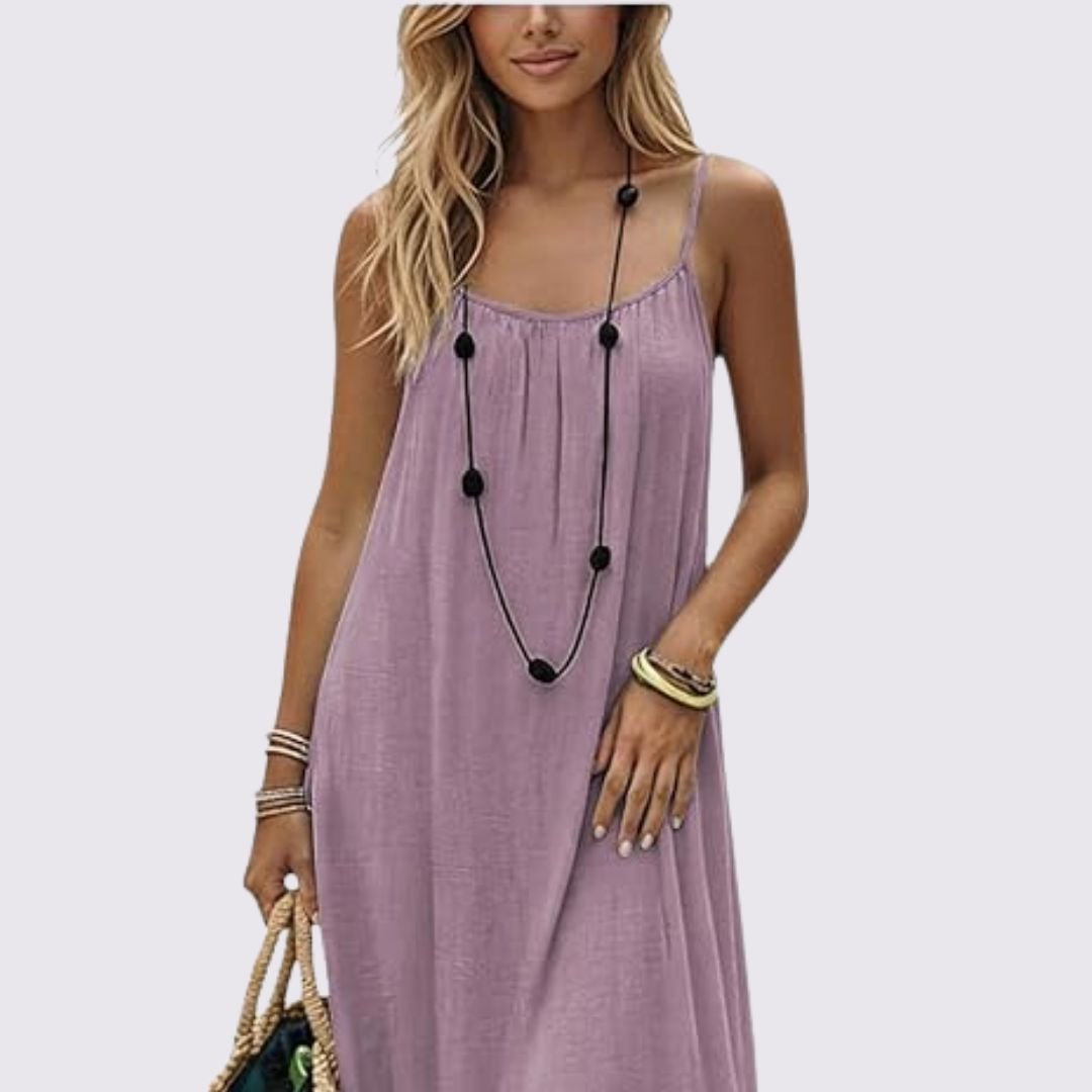 Diandra | Vestido Largo Sin Mangas Con Escote Redondo