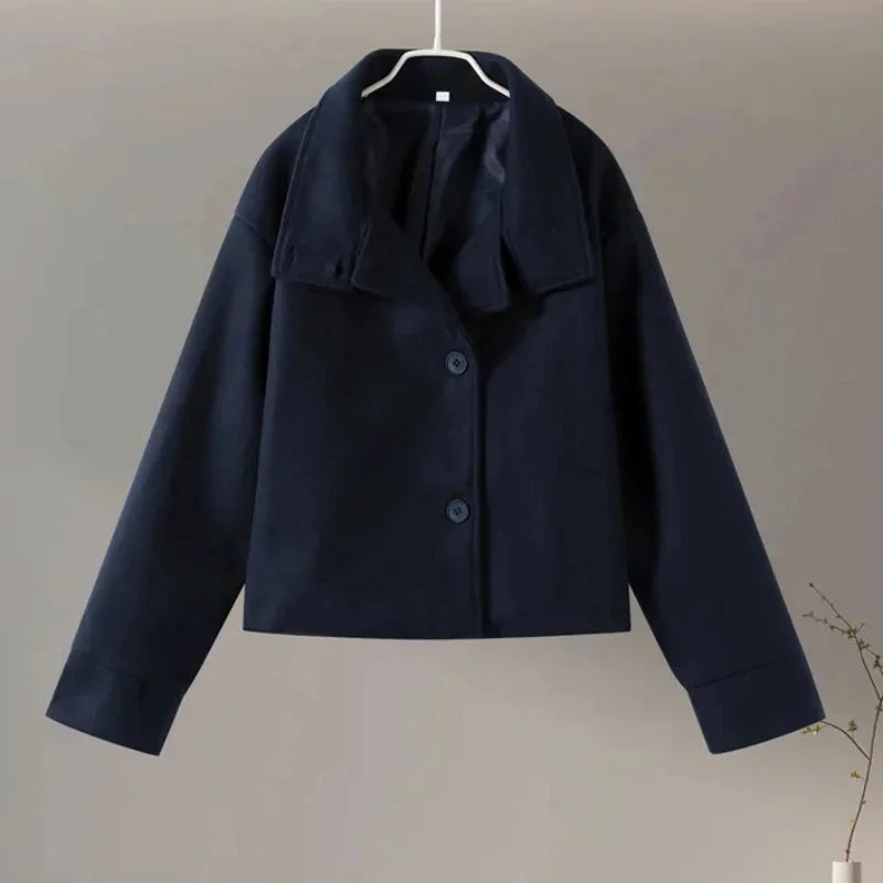 Vivioelis | Chaqueta Corta con Cuello Alto y Botones