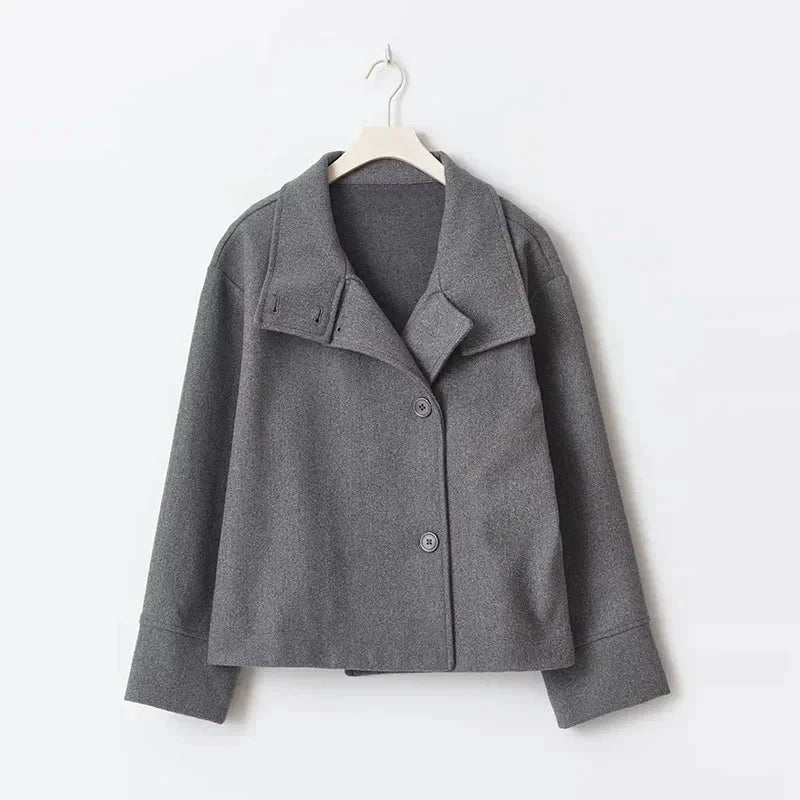 Vivioelis | Chaqueta Corta con Cuello Alto y Botones