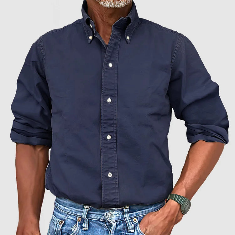 Nico | Camisa Informal De Manga Larga Con Cuello Abotonado