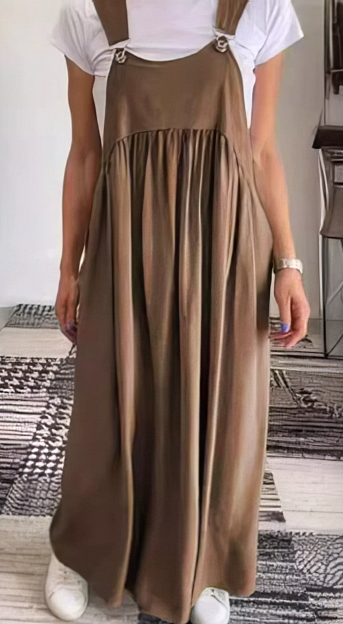 Marleen | Vestido Tipo Pichi Largo Con Tirantes Anchos