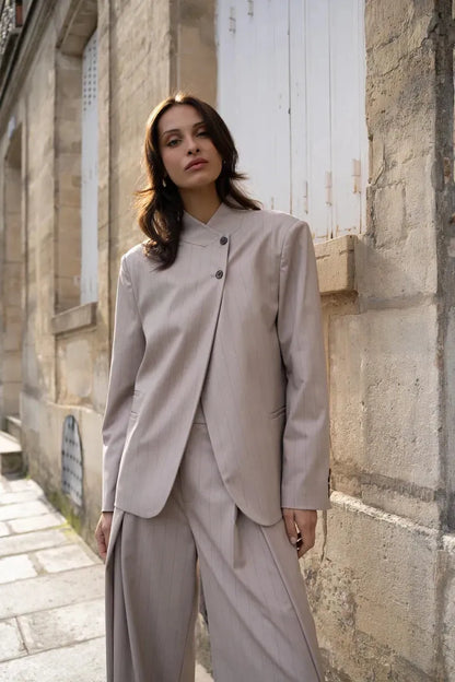 Aida | Blazer Estructurado con Rayas Verticales