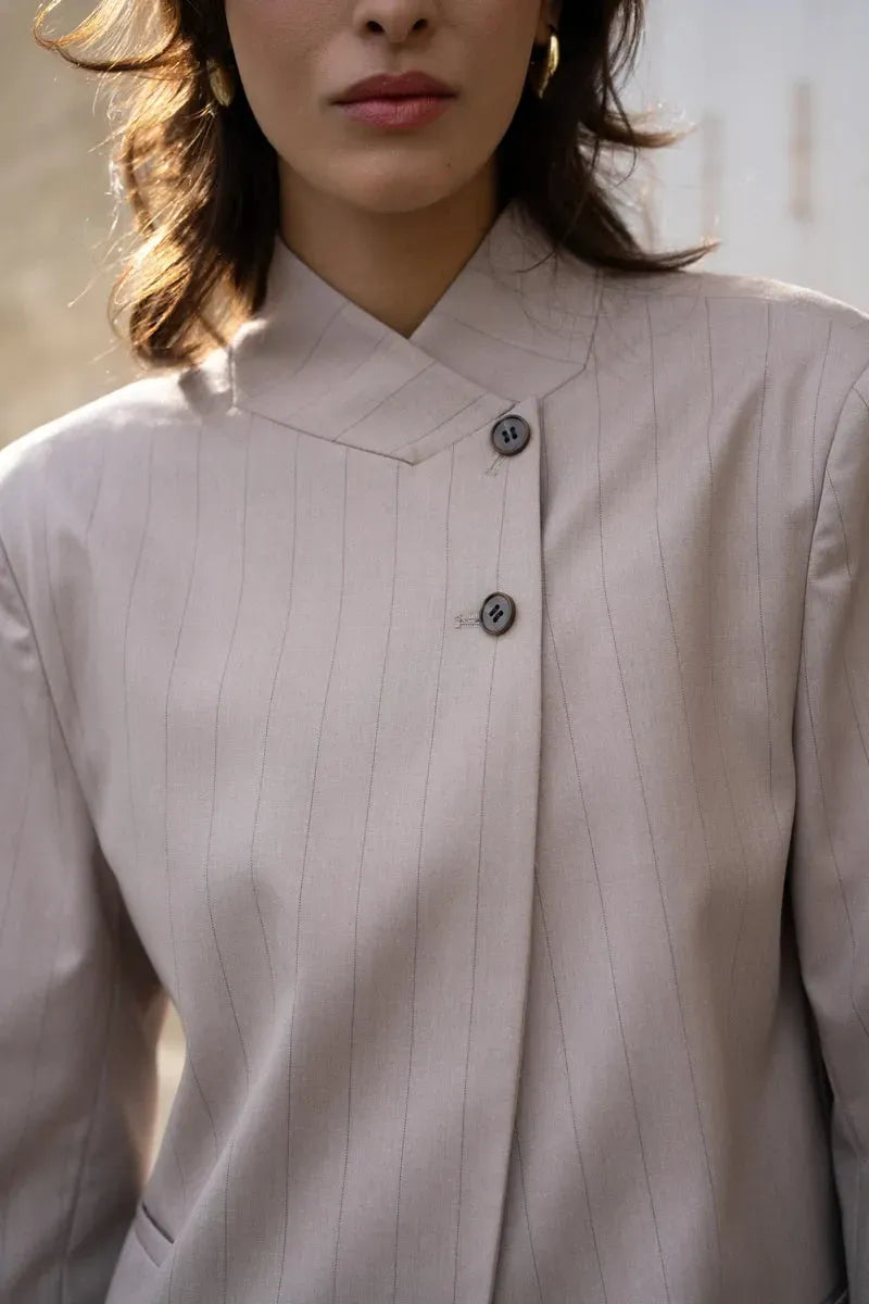 Aida | Blazer Estructurado con Rayas Verticales