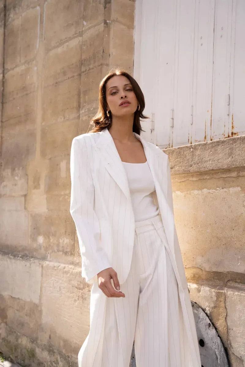 Aida | Blazer Estructurado con Rayas Verticales