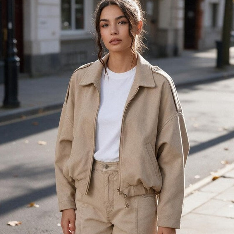 Talieenna | Chaqueta Bomber Oversized Estilo Vintage