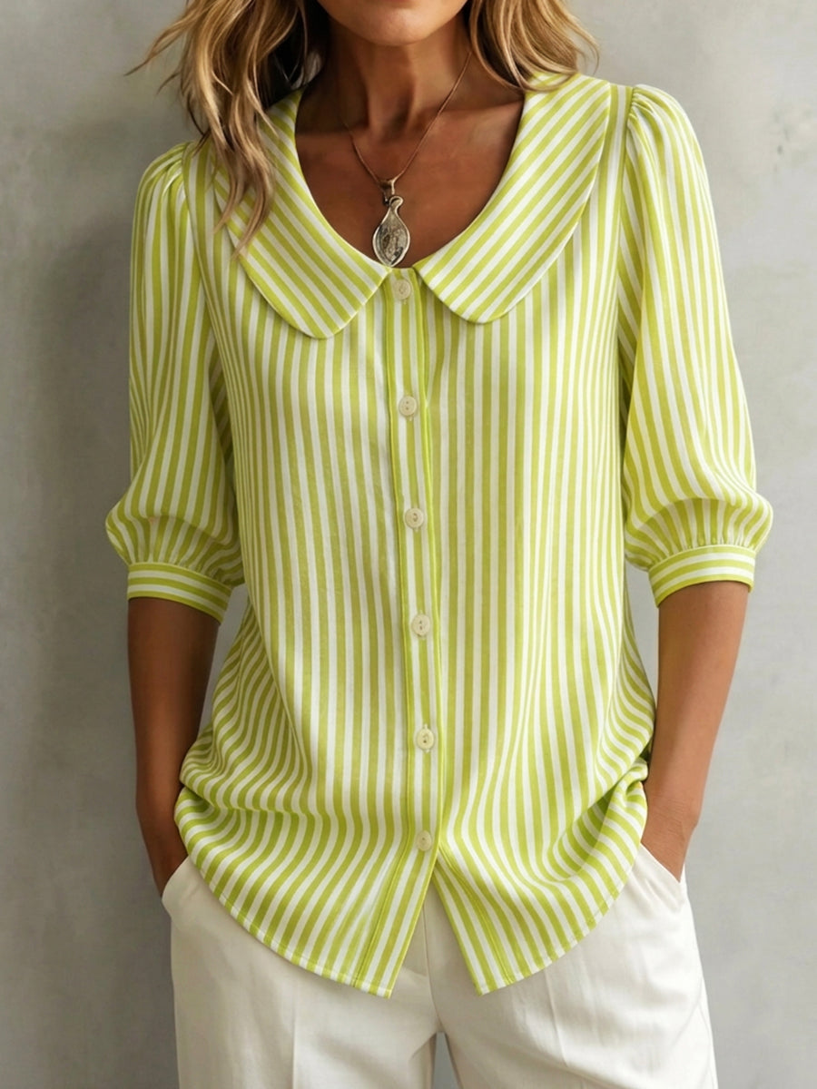 Gretje - Gretje - Blusa a Rayas Con Botones en La Parte Delantera
