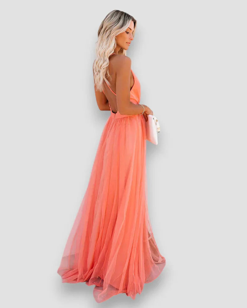 Rosita | Vestido Largo Tirantes Espalda Cruzada