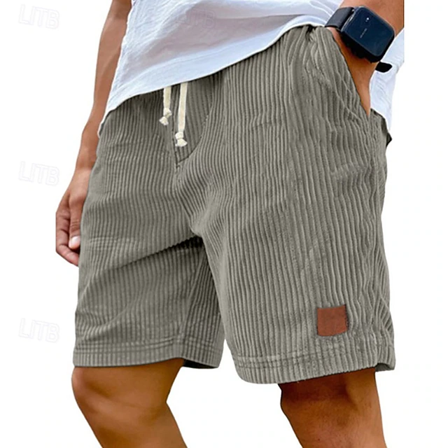 Dearen | Pantalones Cortos de Pana Con Cordón en la Cintura