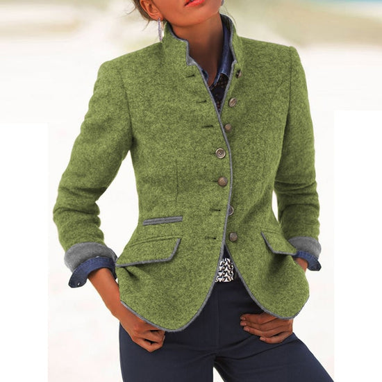 Mirjam  | Blazer con Cuello alto y Botones en la Parte Delantera