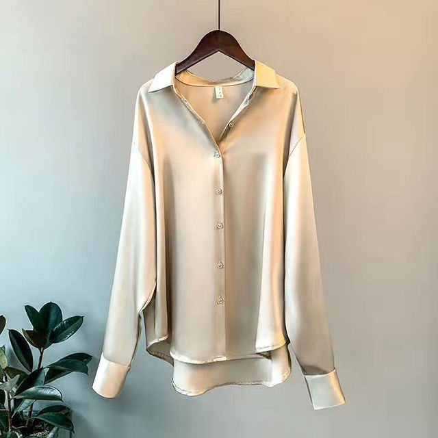 Adelinde | Camisa Satinada Holgada de Manga Larga