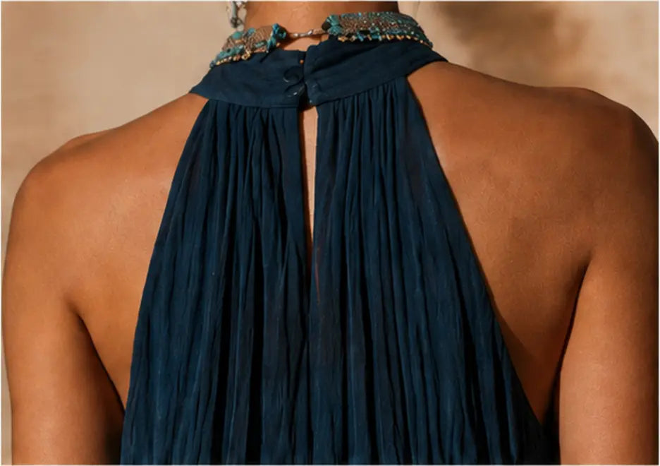 Naeela | Vestido Largo Sin Mangas Con Cuello Halter Y Efecto Degradado