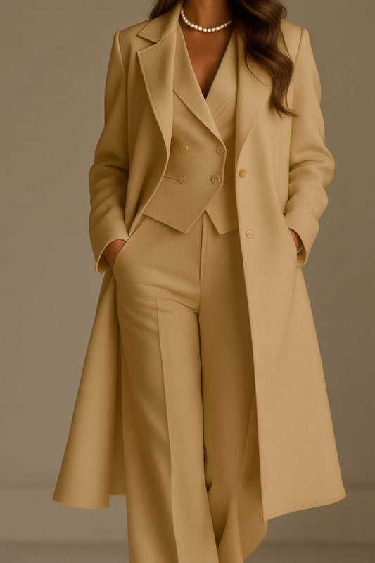 Nidia - Traje de Tres Piezas Con Blazer Largo