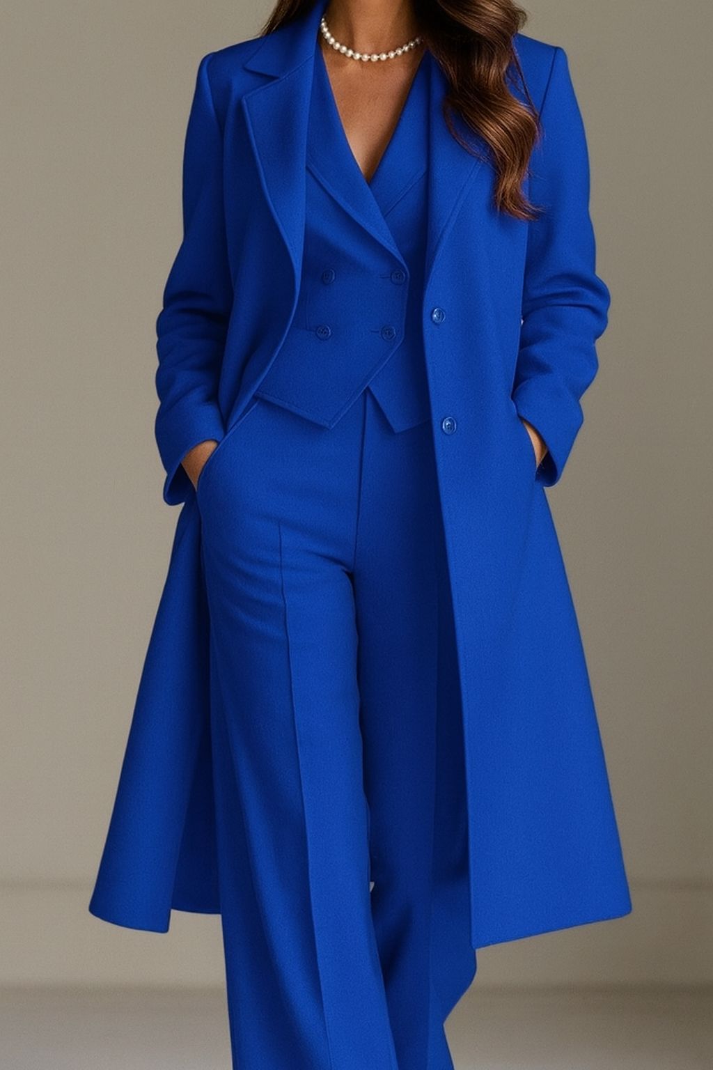 Nidia - Traje de Tres Piezas Con Blazer Largo