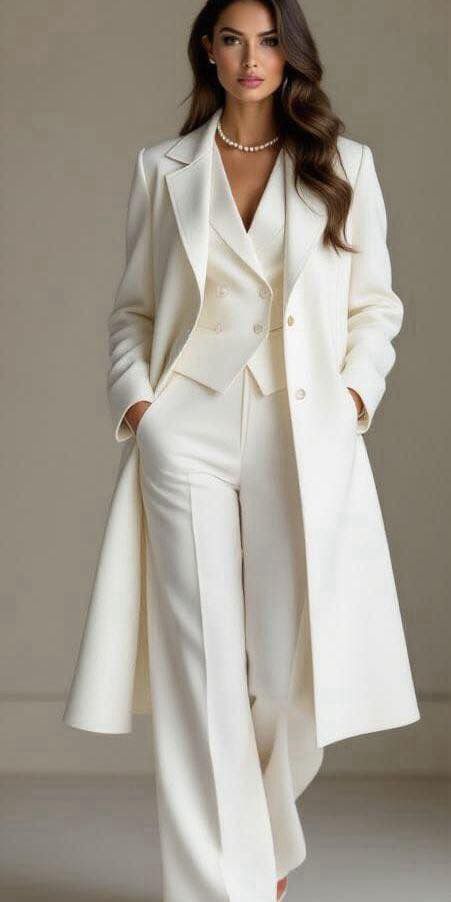 Nidia - Traje de Tres Piezas Con Blazer Largo