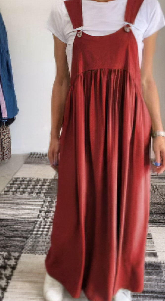 Marleen | Vestido Tipo Pichi Largo Con Tirantes Anchos