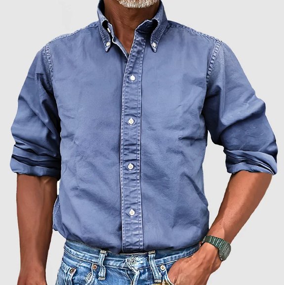 Nico | Camisa Informal De Manga Larga Con Cuello Abotonado