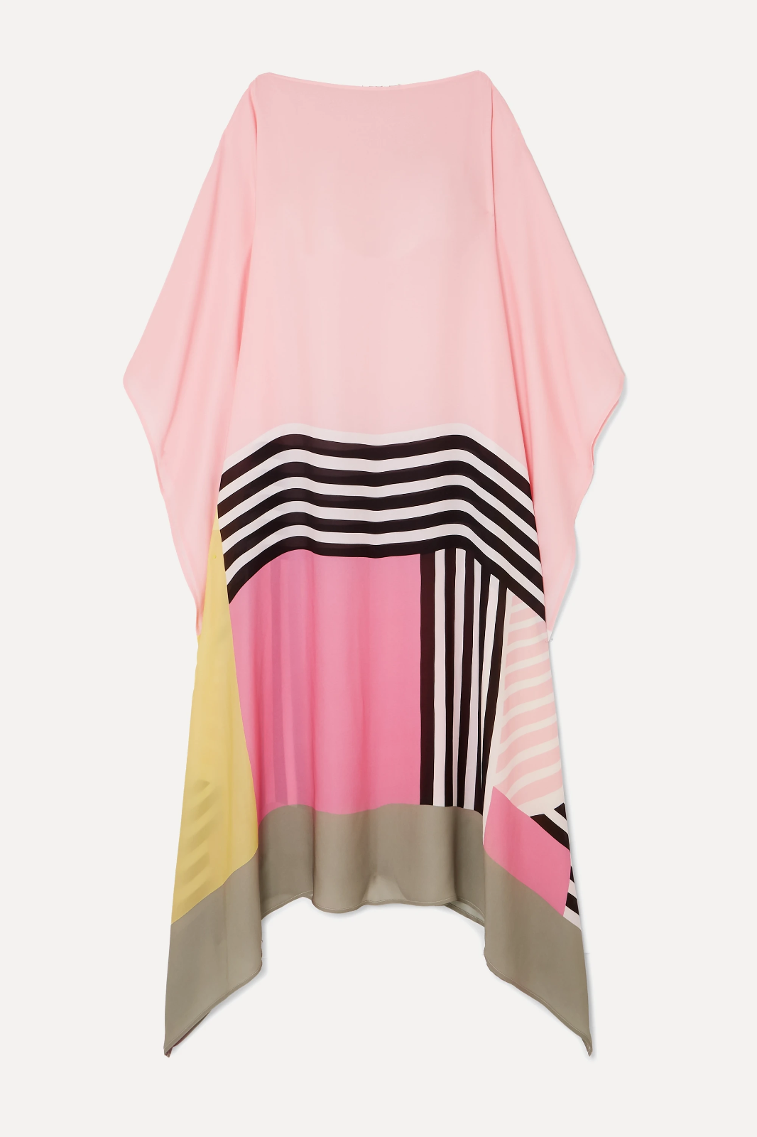 Shraddha | Vestido Maxi Caftán Con Estampado de Rayas Patchwork