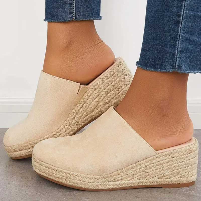 Felisa | Sandalias Tipo Mule Con Cuña y Suela de Plataforma Trenzada