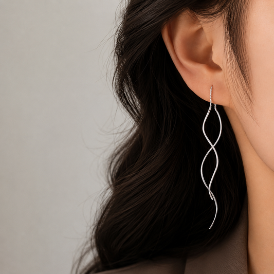 Idalina | Pendientes Colgantes con Diseño Ondulado