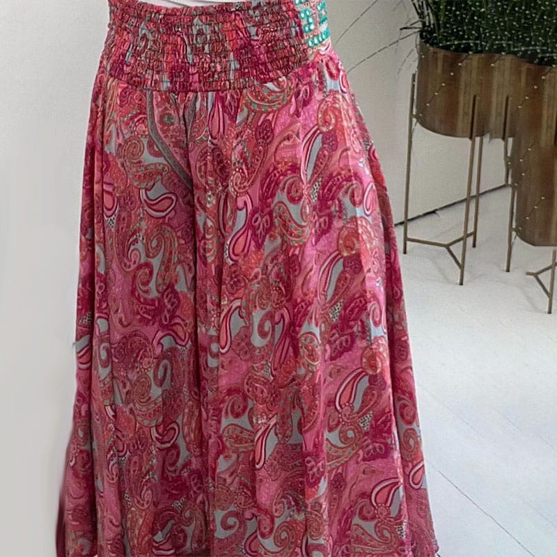 Pamila | Pantalones Palazzo De Pierna Ancha Con Estampado De Cachemira