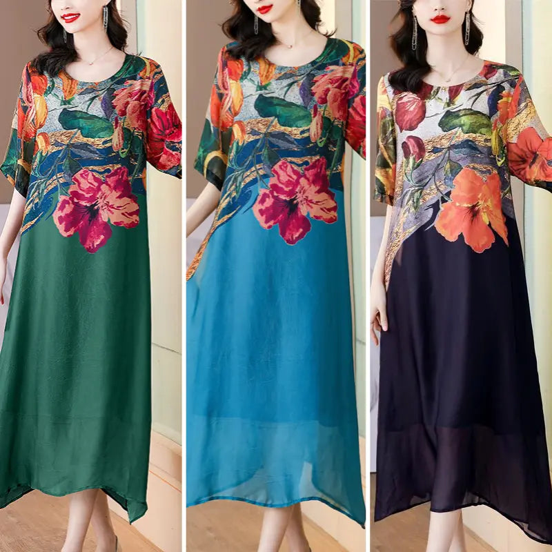 Debby | Vestido Recto midi con Estampado Floral