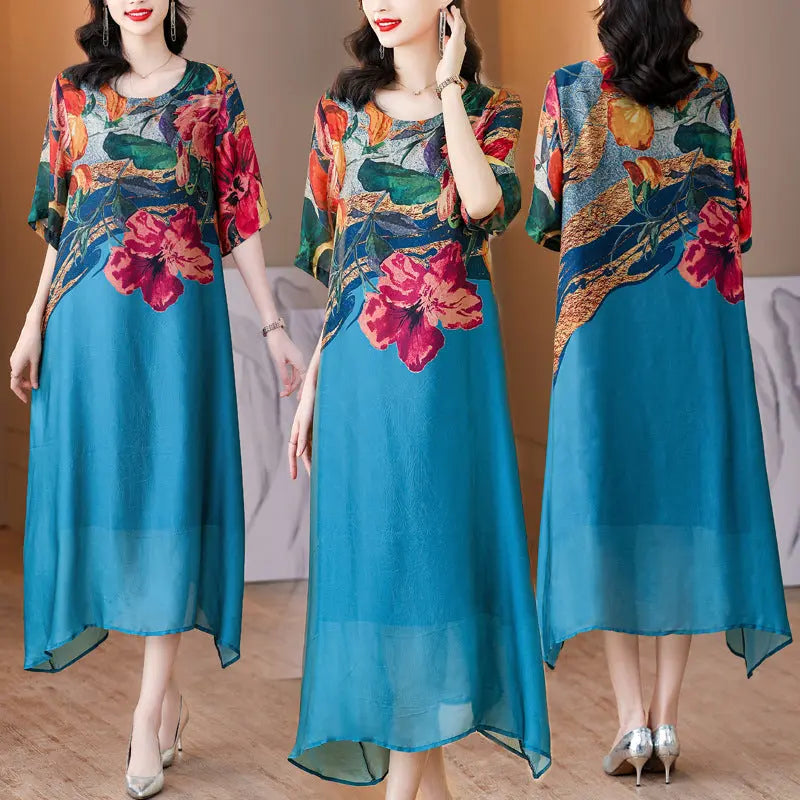 Debby | Vestido Recto midi con Estampado Floral