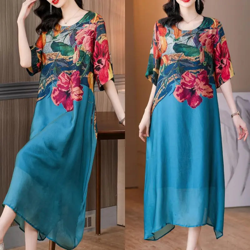 Debby | Vestido Recto midi con Estampado Floral