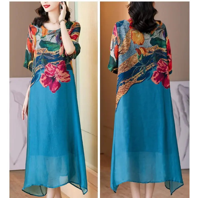 Debby | Vestido Recto midi con Estampado Floral