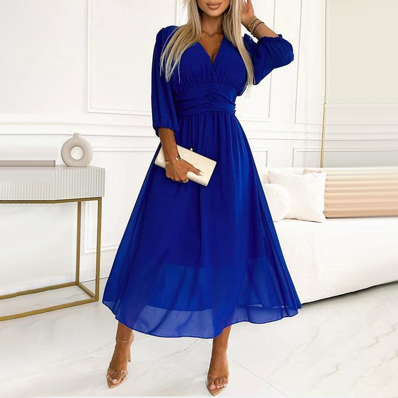 Svana | Vestido Midi Chifón Escote V