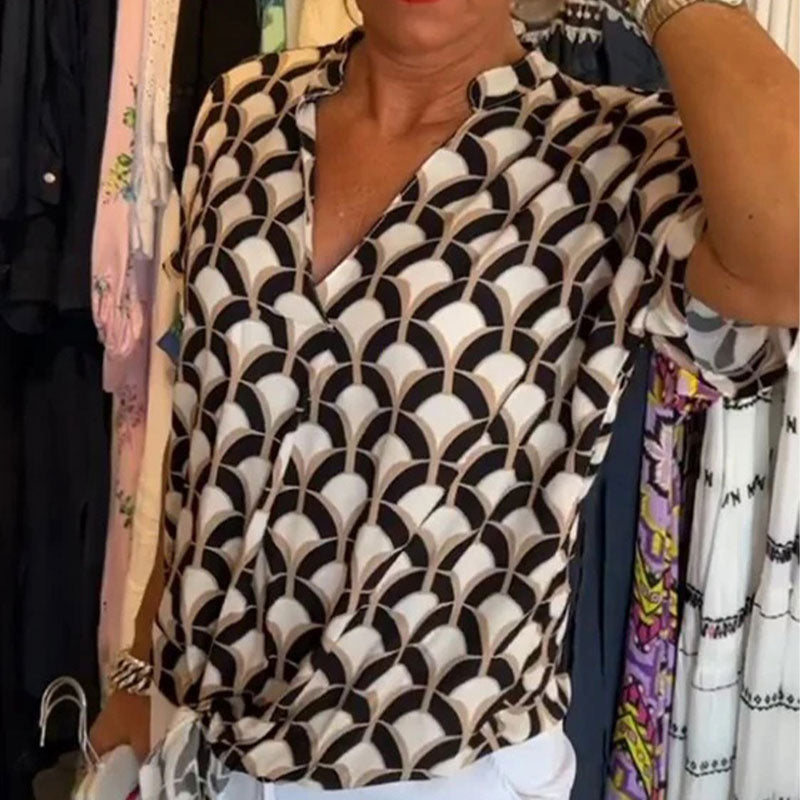 Naskia | Blusa De Manga Corta Con Estampado Geométrico