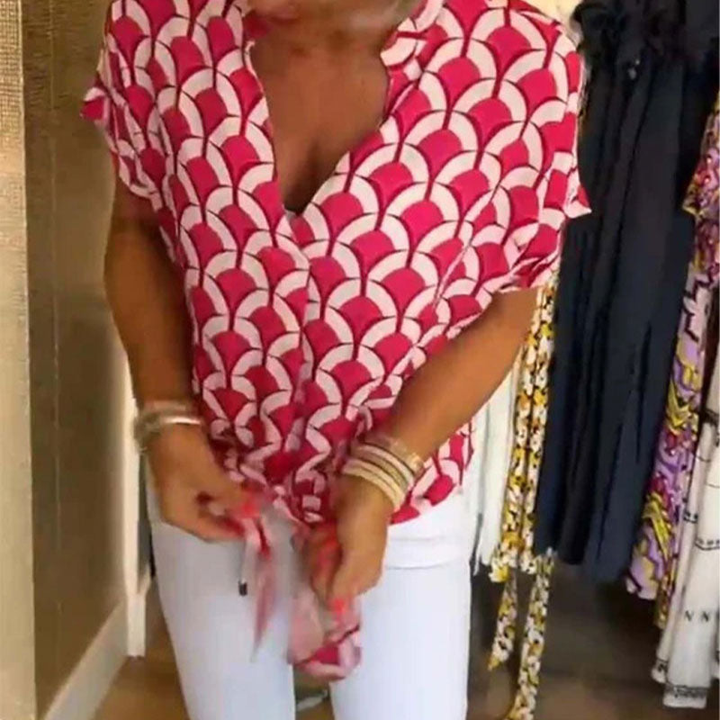 Naskia | Blusa De Manga Corta Con Estampado Geométrico