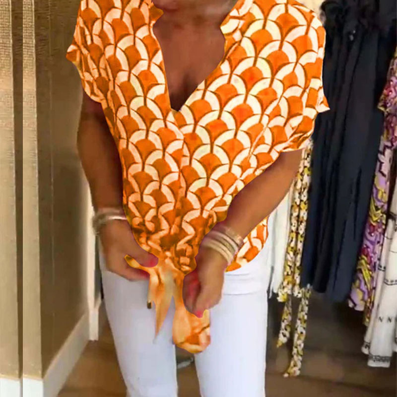 Naskia | Blusa De Manga Corta Con Estampado Geométrico