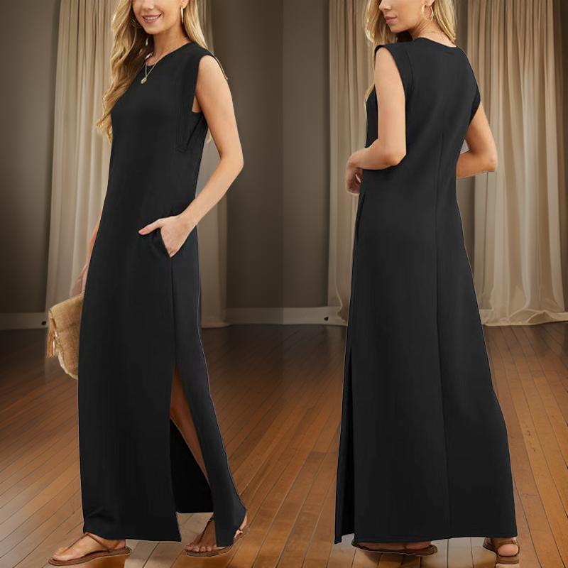 Vennya | Vestido Largo Sin Mangas Con Bolsillos Laterales