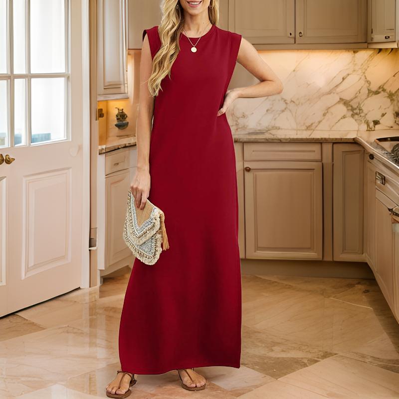 Vennya | Vestido Largo Sin Mangas Con Bolsillos Laterales