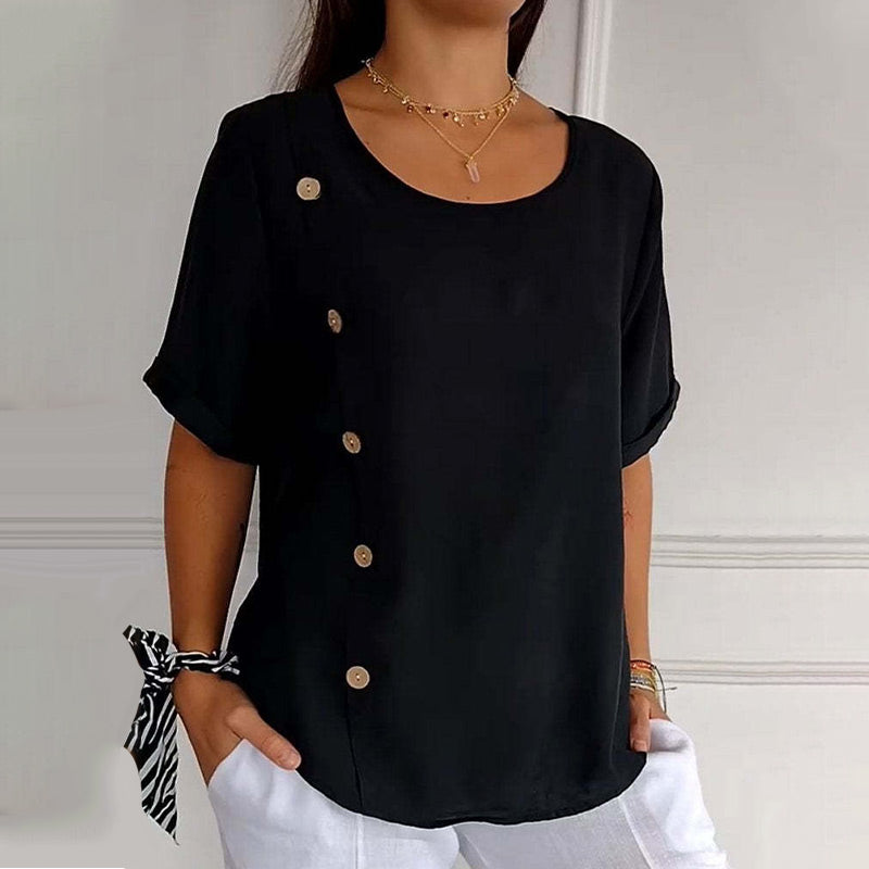 Velma | Blusa de manga corta con botones laterales