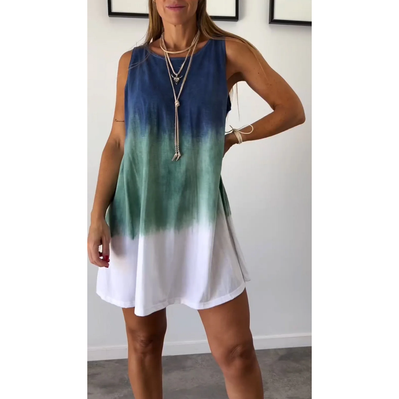 Pamela | Vestido Mini Sin Mangas Degradado