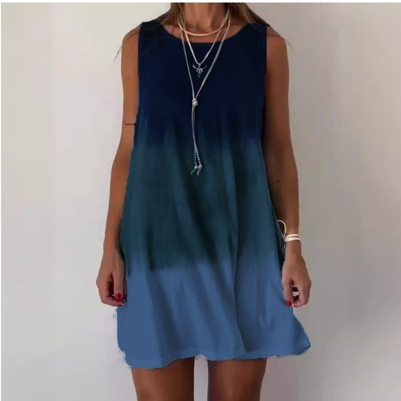 Pamela | Vestido Mini Sin Mangas Degradado