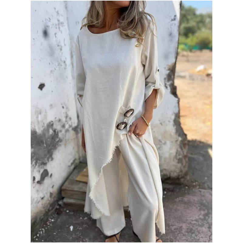Tilda | Conjunto de Pantalón ancho de corte Holgado y Asimétrico