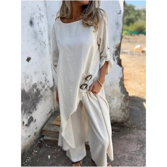Tilda | Conjunto de Pantalón ancho de corte Holgado y Asimétrico