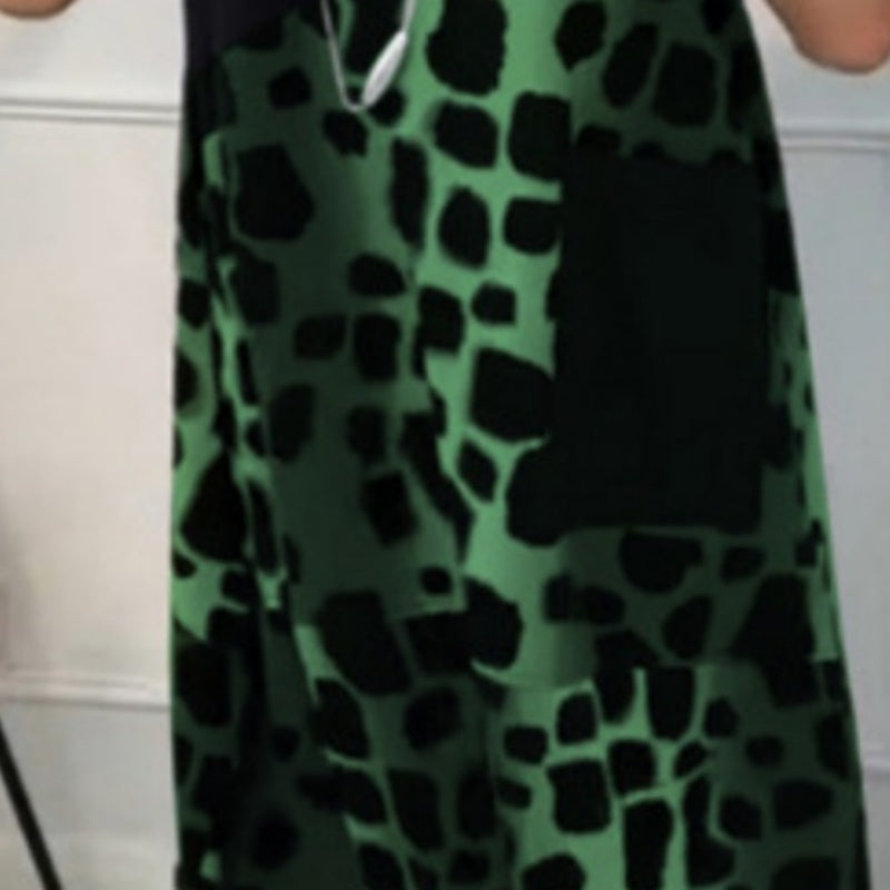 Hansine | Vestido Midi Estampado Con Mangas Cortas Y Bolsillo