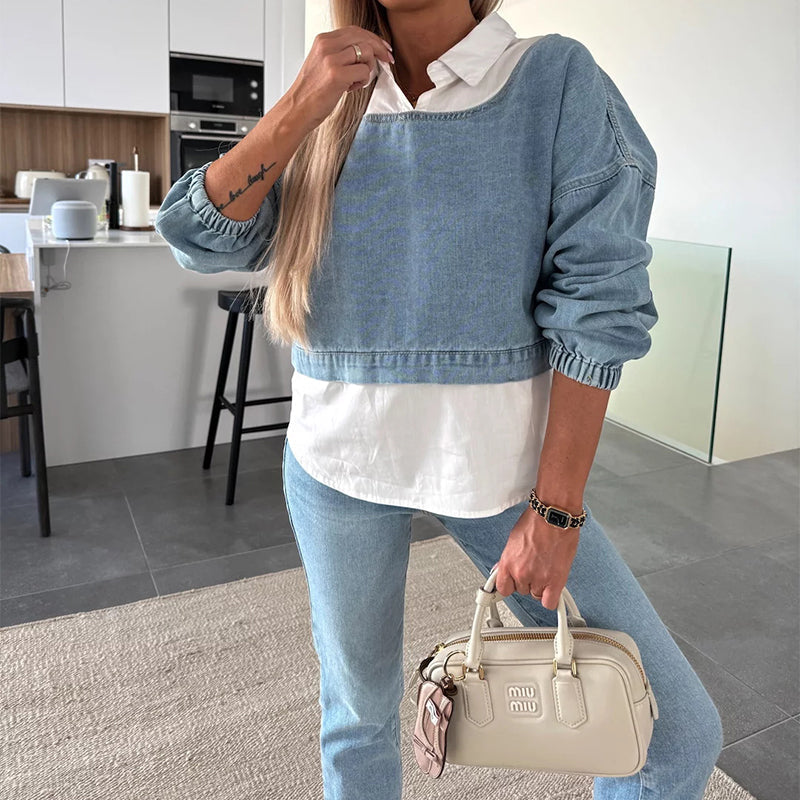 Nadira | Conjunto Vaquero de Manga Larga y Pantalón