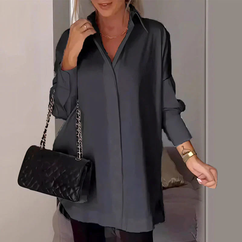 Nicky | Blusa Túnica De Manga Larga Con Cuello Para Mujer
