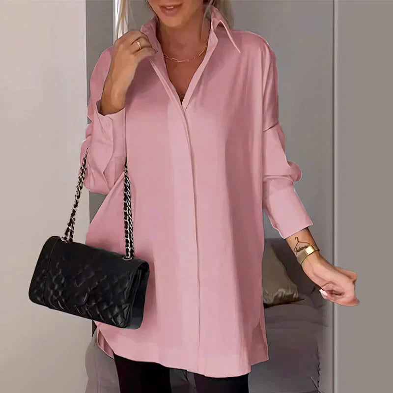Nicky | Blusa Túnica De Manga Larga Con Cuello Para Mujer