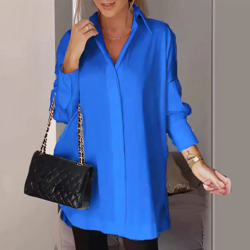 Nicky | Blusa Túnica De Manga Larga Con Cuello Para Mujer